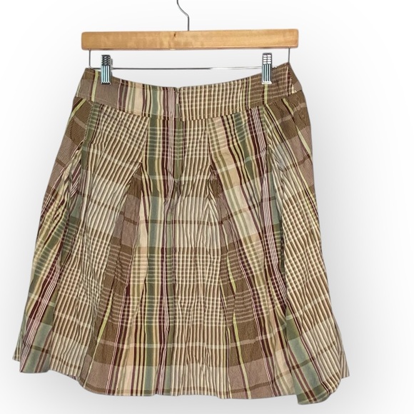 GUNEX Pleated‎ Plaid Skirt, Cotton, size 6 - Picture 3 of 10